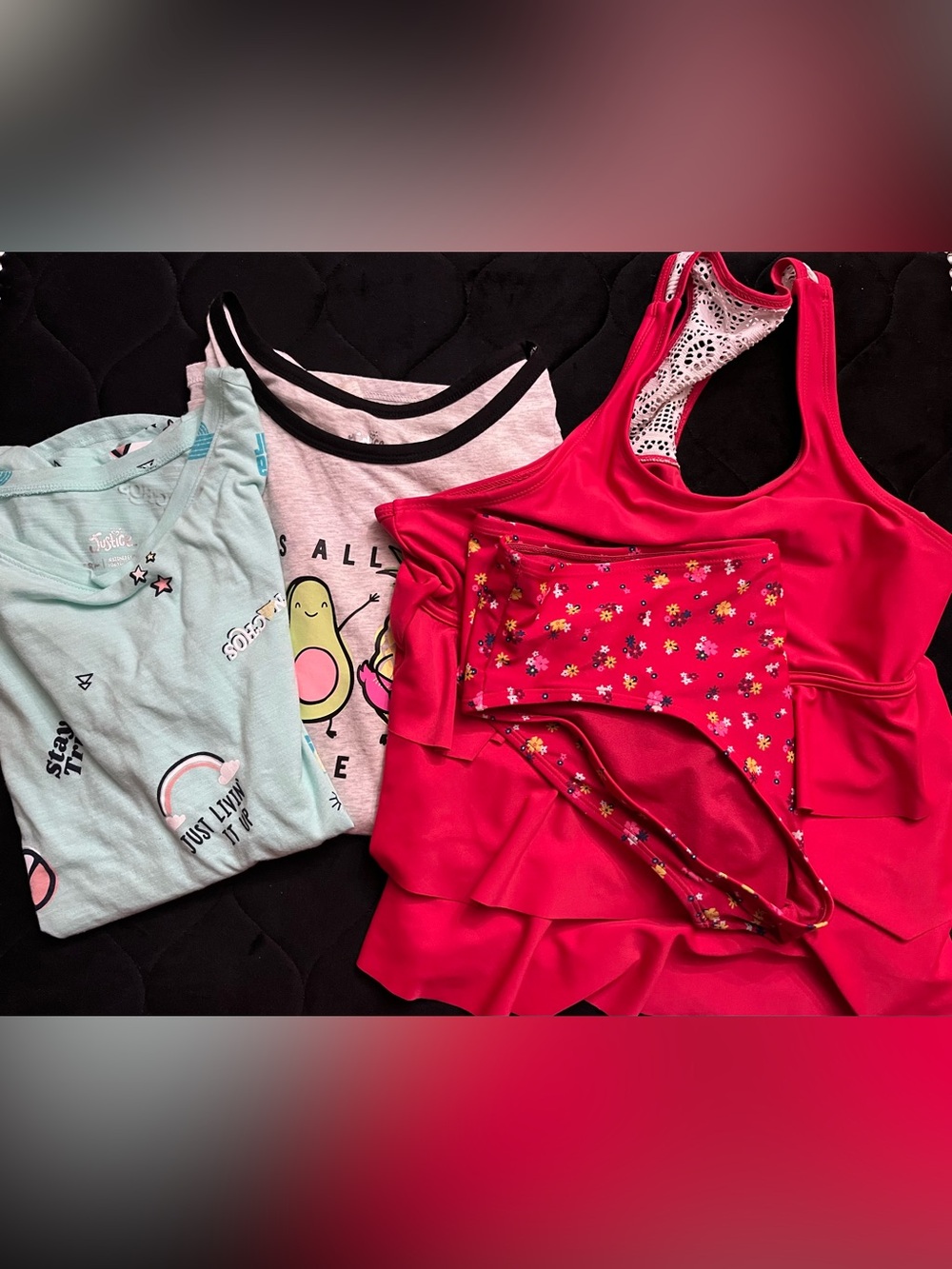 JUSTICE Size 18 Plus Bundle - 2 Tops + Swimsuit